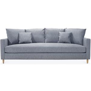 Canapé convertible 4 places en tissu gris chiné, MADE IN FR…