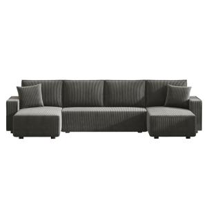 Canapé convertible 6 places avec coffre en velours côtelé a…