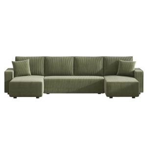 Canapé   convertible 6 places avec coffre en velours côtelé…