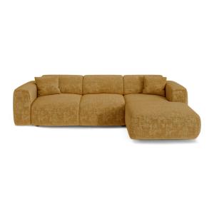 Canapé convertible angle droit 5 places velours gaufré mout…