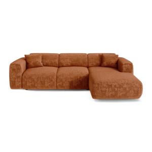 Canapé convertible angle droit 5 places velours gaufré terr…