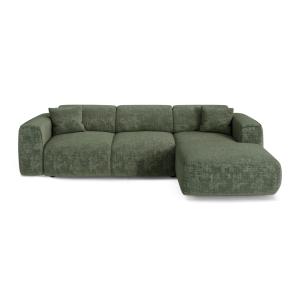 Canapé convertible angle droit 5 places velours gaufré vert…