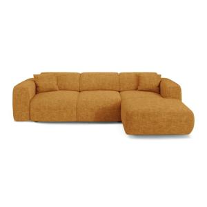 Canapé convertible angle droit 5 places velours texturé mou…