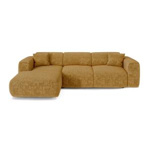 Canapé convertible angle gauche 5 places velours gaufré mou…