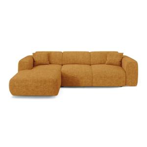 Canapé convertible angle gauche 5 places velours texturé mo…