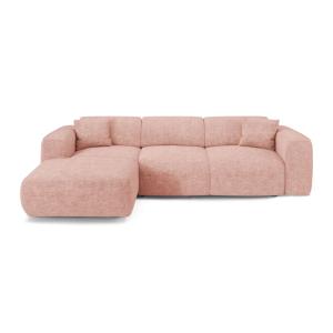 Canapé convertible angle gauche 5 places velours texturé ro…