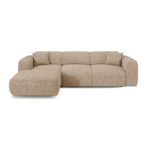 Canapé convertible angle gauche 5 places velours texturé ta…