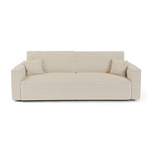 Canapé convertible avec coffre 3 places en tissu effet twee…