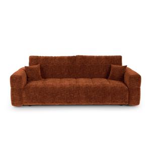 Canapé convertible avec coffre 4 places en tissu tramé doux…