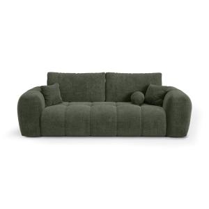 Canapé convertible avec coffre 4 places en tissu tramé vert…
