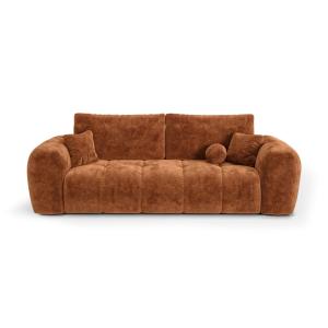 Canapé convertible avec coffre 4 places en velours gaufré t…