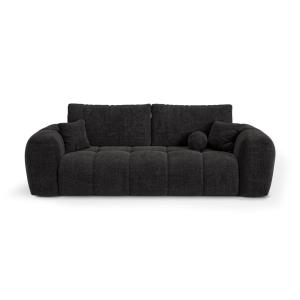Canapé convertible avec coffre 4 places tissu tramé anthrac…