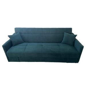 Canapé convertible avec coffre en velours côtelé vert 3 pla…