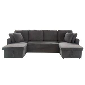 Canapé   convertible avec coffres 4 places en velours côtel…