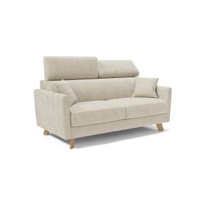 Canapé convertible avec têtières réglables 180 cm blanc