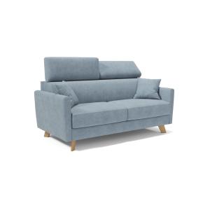 Canapé convertible avec têtières réglables 180 cm bleu