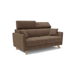 Canapé convertible avec têtières réglables 180 cm brun