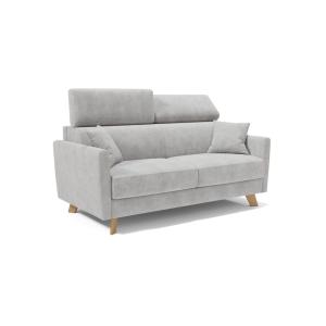 Canapé convertible avec têtières réglables 180 cm gris