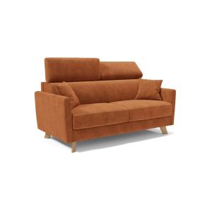Canapé convertible avec têtières réglables 180 cm orange