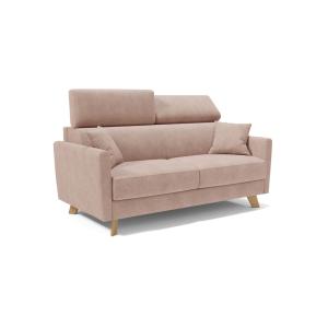 Canapé convertible avec têtières réglables 180 cm rose