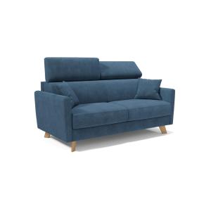 Canapé convertible avec têtières réglables 200 cm bleu