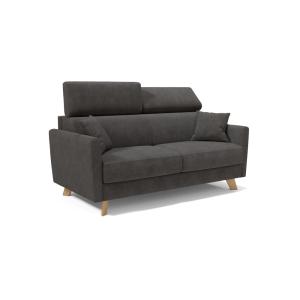 Canapé convertible avec têtières réglables 200 cm noir