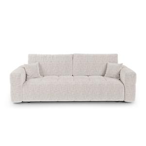 Canapé convertible coffre 4 places en tissu tramé toucher d…