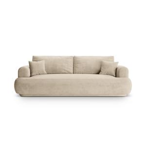 Canapé convertible coffre de rangement 3 places velours bei…