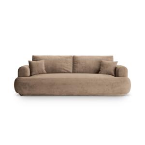 Canapé convertible coffre de rangement 3 places velours bei…