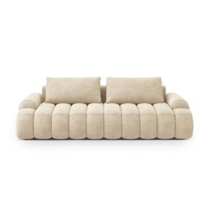 Canapé convertible coffre de rangement 4 places velours bei…