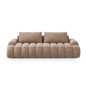 Canapé convertible coffre de rangement 4 places velours bei…