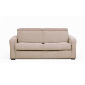 Canapé convertible couchage 140x190cm en tissu beige