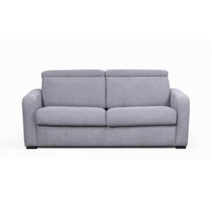 Canapé convertible couchage 140x190cm en tissu gris clair