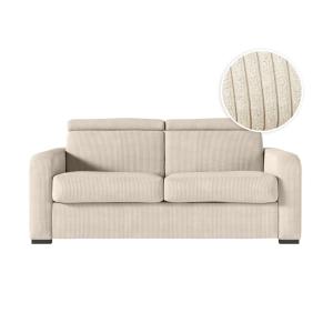 Canapé convertible couchage 140x190cm en velours côtelé bei…