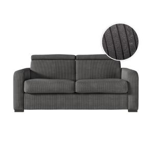 Canapé convertible couchage 140x190cm en velours côtelé gri…