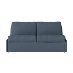 Canapé convertible couchage 140x190cm tissu bleu foncé mate…