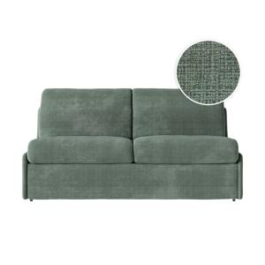 Canapé convertible couchage 140x190cm tissu vert matelas 13…