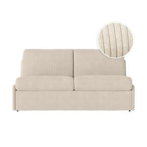 Canapé convertible couchage 140x190cm velours beige matelas…