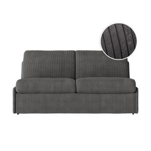 Canapé convertible couchage 140x190cm velours gris foncé ma…