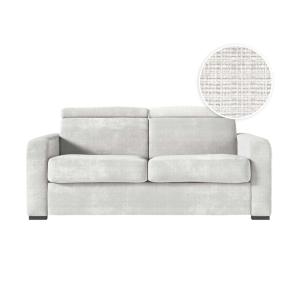 Canapé convertible couchage 160x190cm en tissu chenille bei…