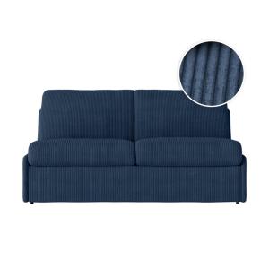 Canapé convertible couchage 160x190cm velours bleu foncé ma…