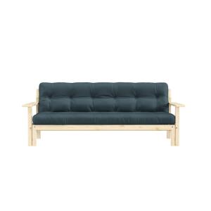 Canapé convertible en pin massif avec futon bleu 2 places