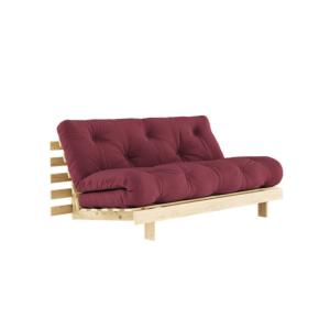 Canapé convertible en pin massif avec futon bordeaux 160x20…