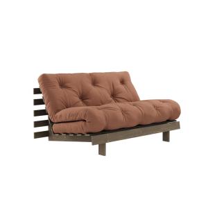 Canapé convertible en pin massif avec futon marron noisette…