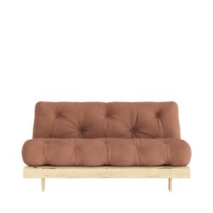 Canapé convertible en pin massif avec futon marron noisette…