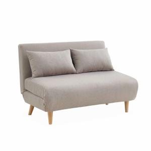 Canapé convertible en tissu beige
