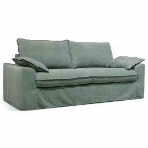 Canapé convertible en tissu texturé 3 places vert gris