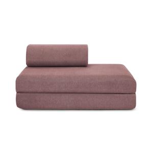 Canapé convertible et modulable 2 places en tissu terracott…