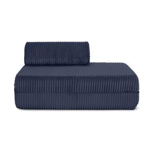 Canapé convertible et modulable 2 places en velours bleu