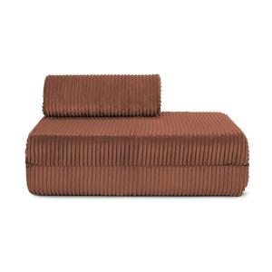 Canapé convertible et modulable 2 places en velours terraco…